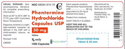 Phentermine 30mg 1000ct (Phentermine HCl 30mg 1000ct Caps)